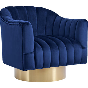 Meridian Farrah Navy Velvet Accent Chair