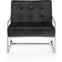 Meridian Alexis Black Velvet Accent Chair