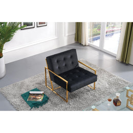 Meridian Pierre Black Velvet Accent Chair