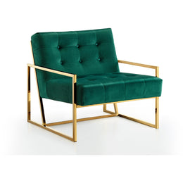 Meridian Pierre Green Velvet Accent Chair