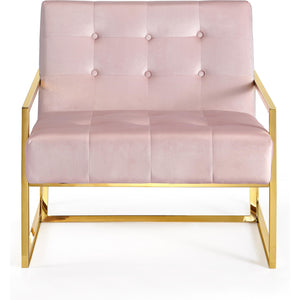 Meridian Pierre Pink Velvet Accent Chair