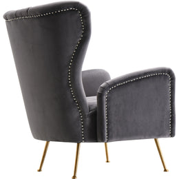 Meridian Opera Grey Velvet Accent Chair