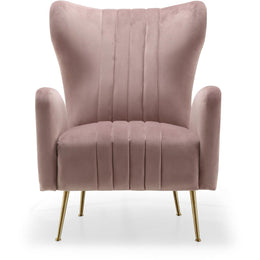 Meridian Opera Pink Velvet Accent Chair
