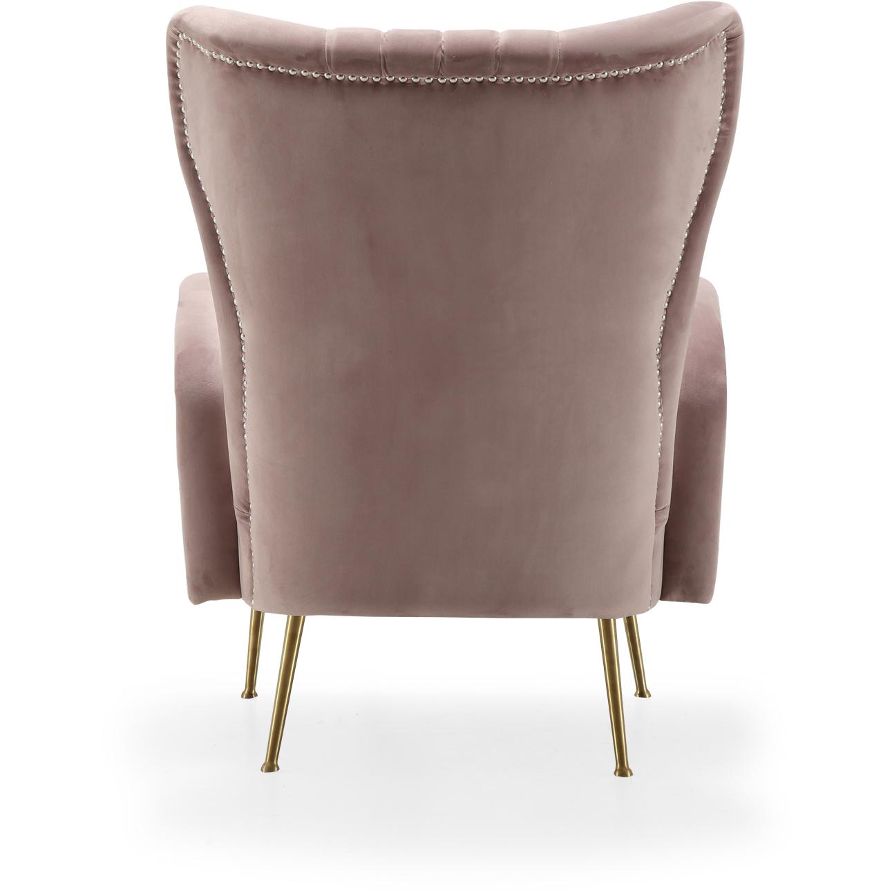 Meridian Opera Pink Velvet Accent Chair