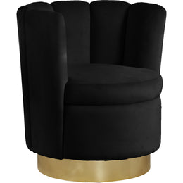 Meridian Lily Black Velvet Accent Chair