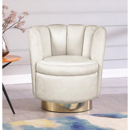 Meridian Lily Cream Velvet Accent Chair