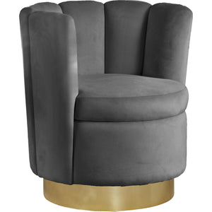 Meridian Lily Grey Velvet Accent Chair