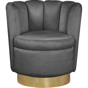 Meridian Lily Grey Velvet Accent Chair