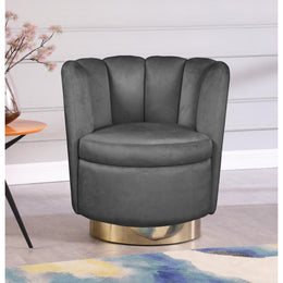 Meridian Lily Grey Velvet Accent Chair