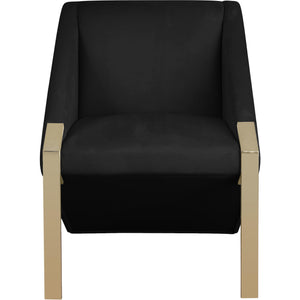 Meridian Rivet Black Velvet Accent Chair