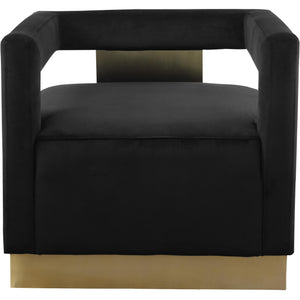 Meridian Armani Black Velvet Accent Chair