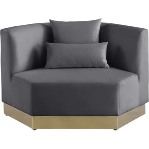 Meridian Marquis Grey Velvet Chair