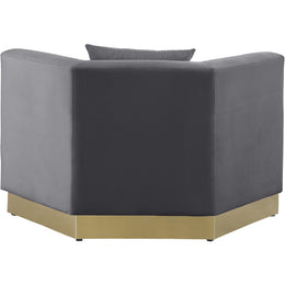 Meridian Marquis Grey Velvet Chair