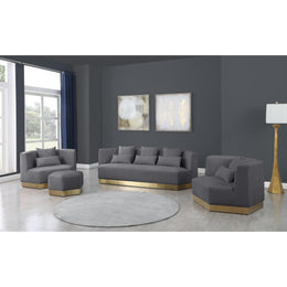 Meridian Marquis Grey Velvet Chair