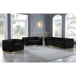 Meridian Marlon Black Velvet Chair