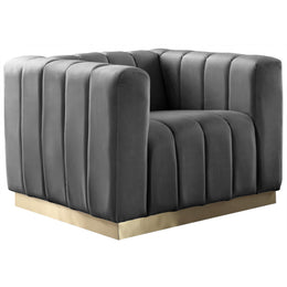 Meridian Marlon Grey Velvet Chair
