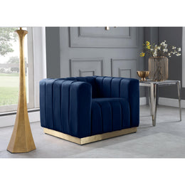 Meridian Marlon Navy Velvet Chair