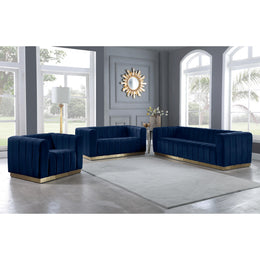 Meridian Marlon Navy Velvet Chair