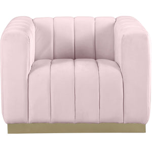 Meridian Marlon Pink Velvet Chair