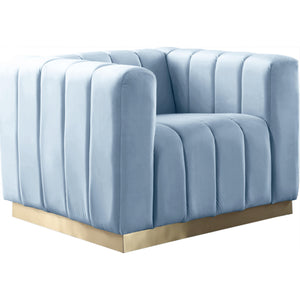 Meridian Marlon Sky Blue Velvet Chair