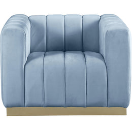 Meridian Marlon Sky Blue Velvet Chair