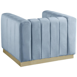Meridian Marlon Sky Blue Velvet Chair