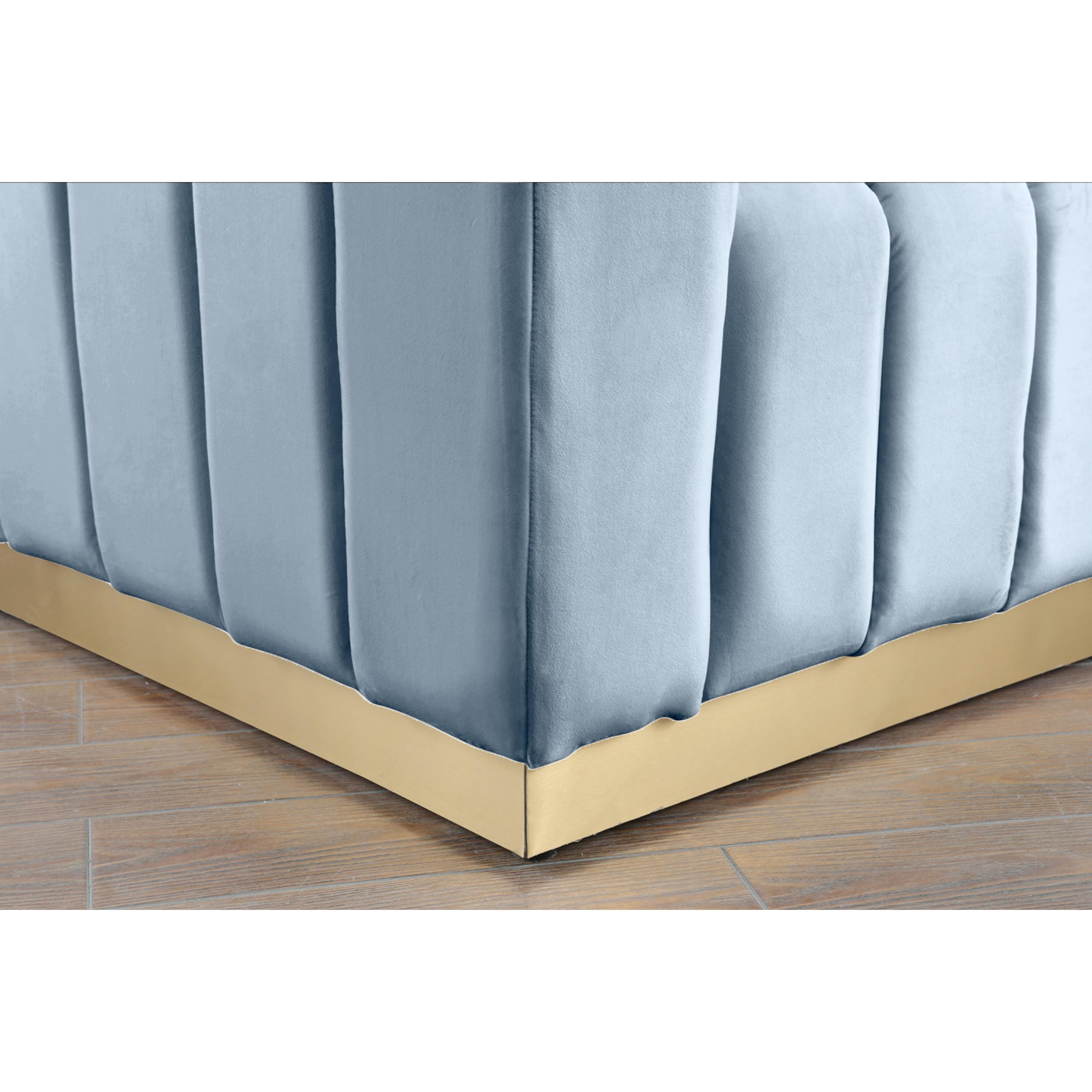 Meridian Marlon Sky Blue Velvet Chair