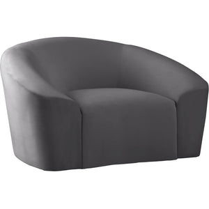 Meridian Riley Grey Velvet Chair