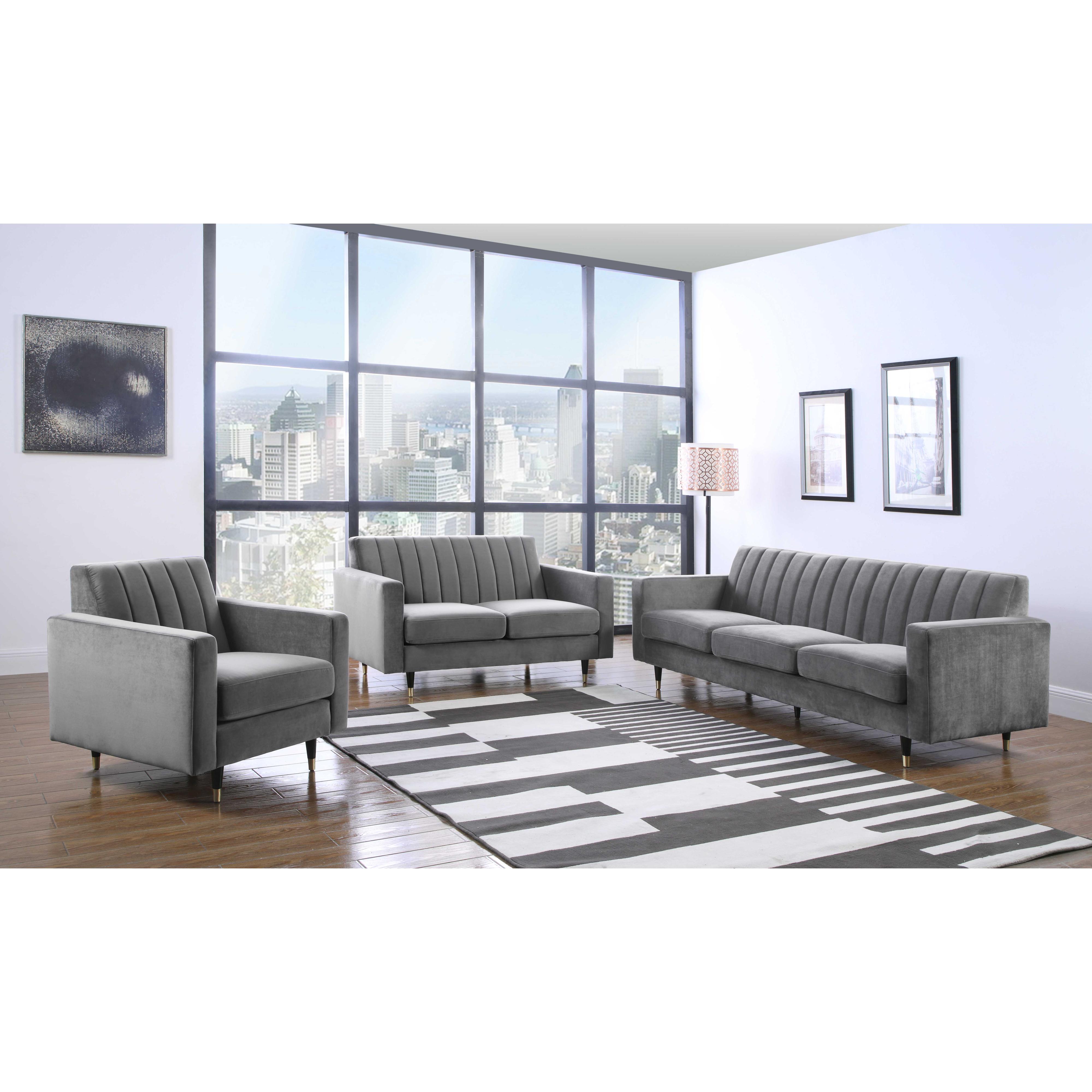 Meridian Lola Grey Velvet Chair