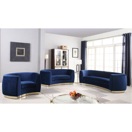 Meridian Julian Navy Velvet Chair