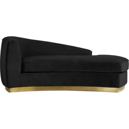 Meridian Julian Black Velvet Chaise