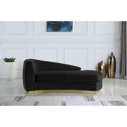 Meridian Julian Black Velvet Chaise