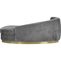 Meridian Julian Grey Velvet Chaise