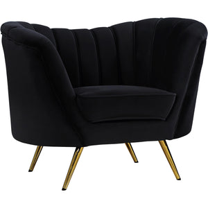 Meridian Margo Black Velvet Chair