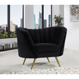 Meridian Margo Black Velvet Chair