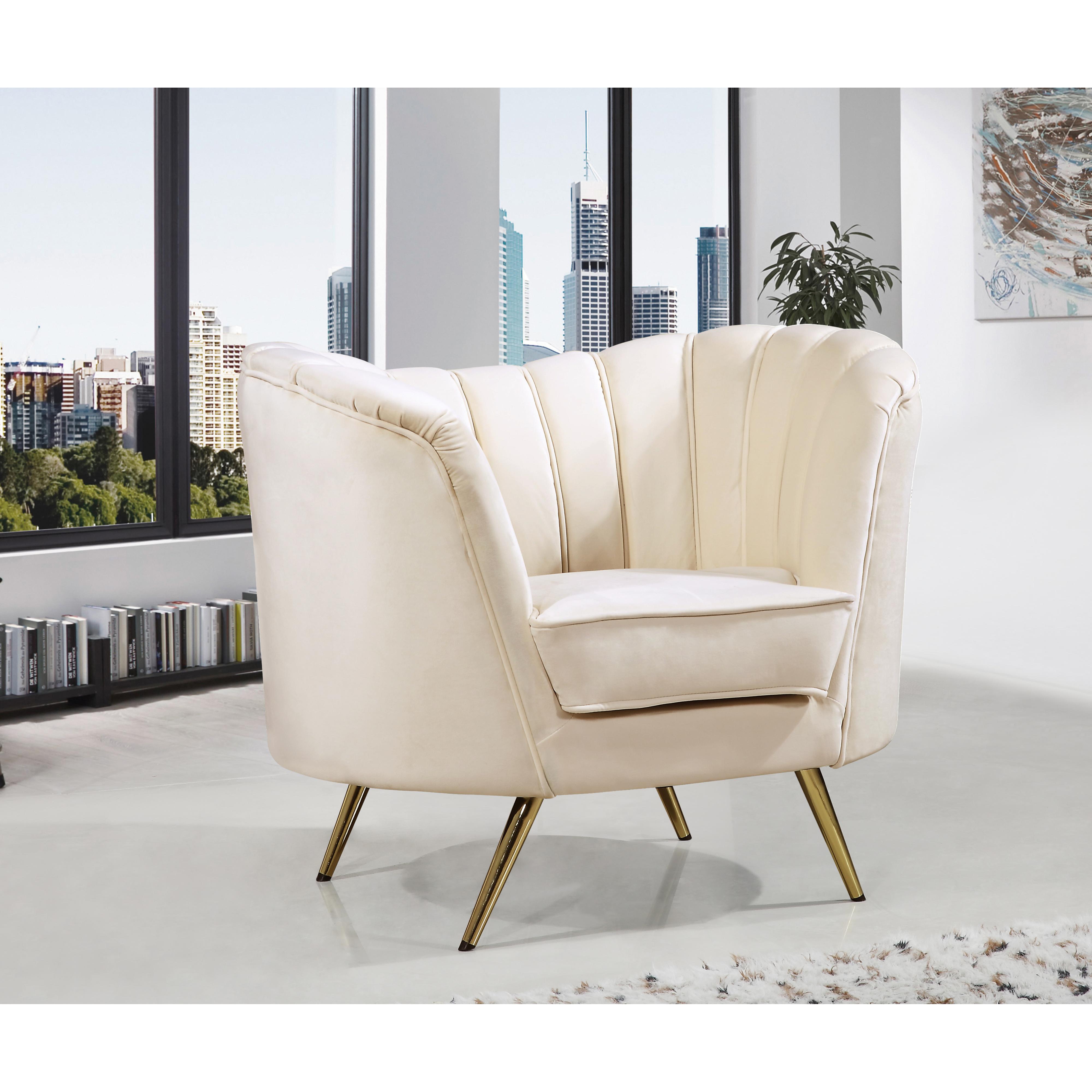 Meridian Margo Cream Velvet Chair