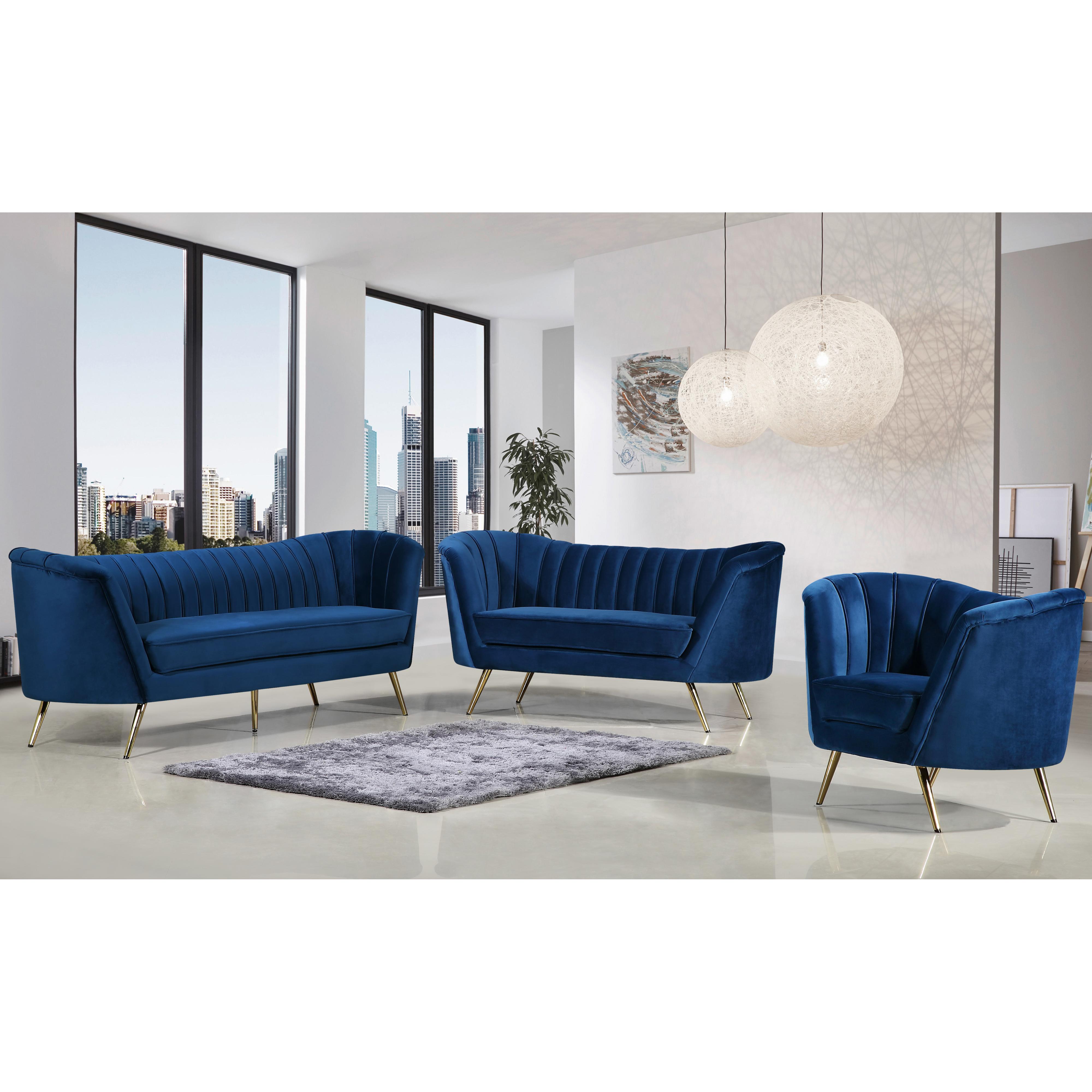 Meridian Margo Navy Velvet Chair