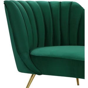 Meridian Margo Green Velvet Chaise