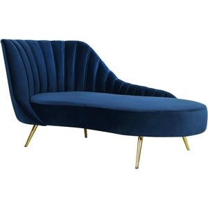Meridian Margo Navy Velvet Chaise