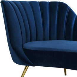 Meridian Margo Navy Velvet Chaise