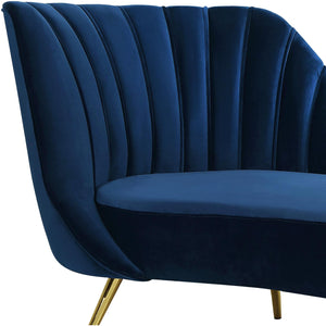 Meridian Margo Navy Velvet Chaise