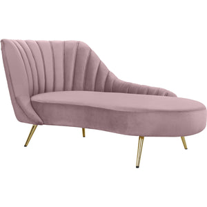 Meridian Margo Pink Velvet Chaise
