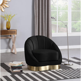 Meridian Shelly Black Velvet Chair