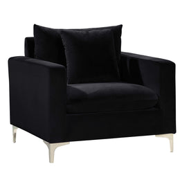 Meridian Naomi Black Velvet Chair