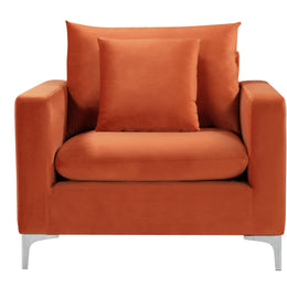 Meridian Naomi Cognac Velvet Chair