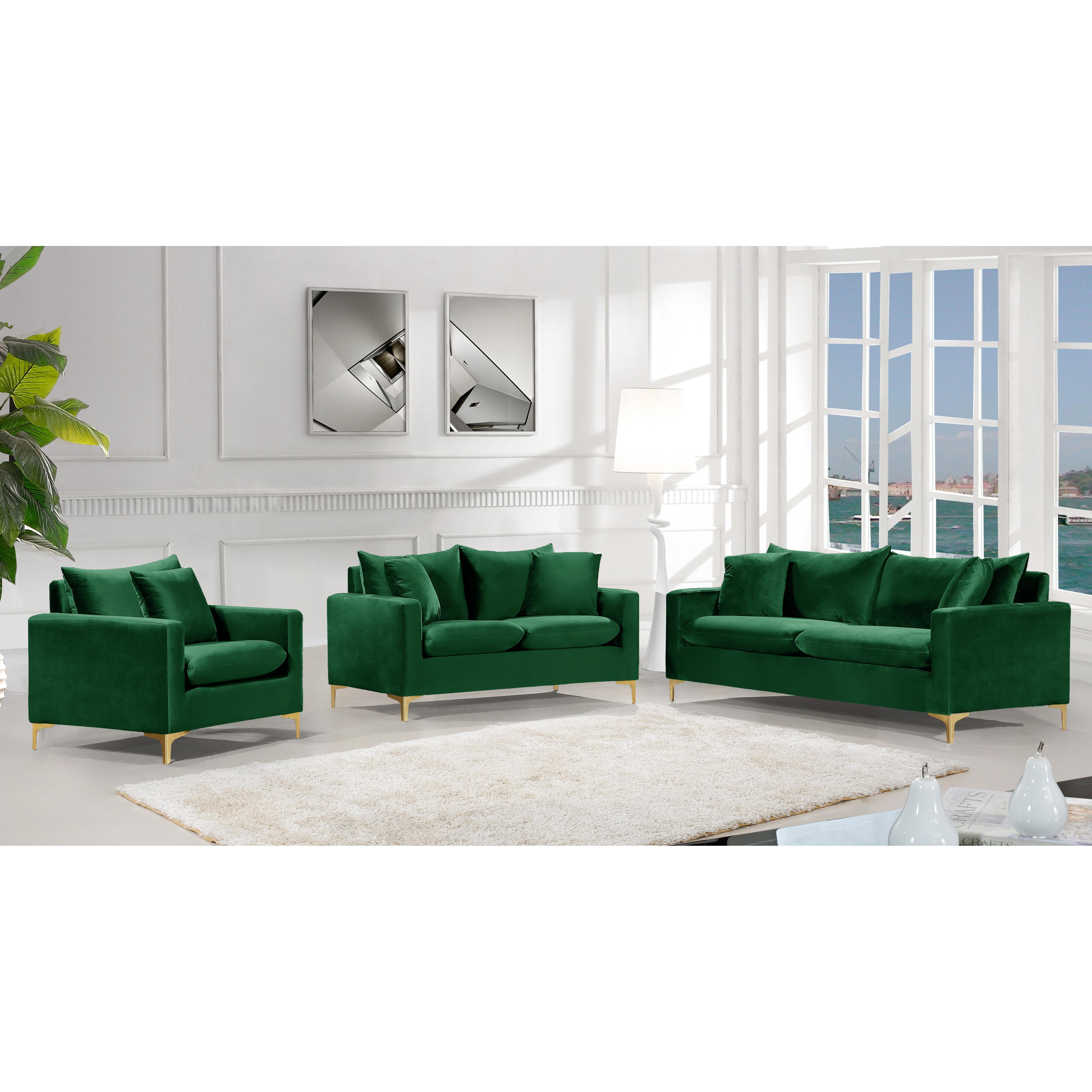 Meridian Naomi Green Velvet Chair