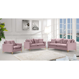 Meridian Naomi Pink Velvet Chair