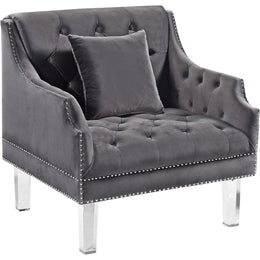 Meridian Roxy Grey Velvet Chair