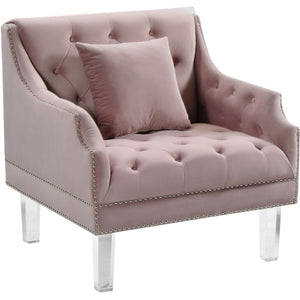 Meridian Roxy Pink Velvet Chair