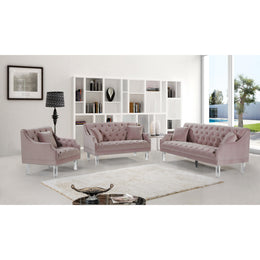 Meridian Roxy Pink Velvet Chair